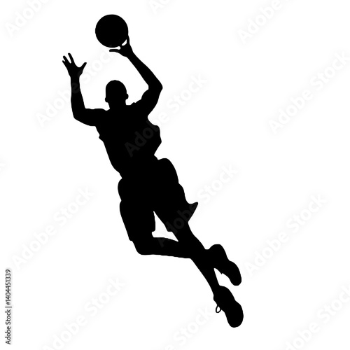 Basketball Player Silhouette Jump Shot Dunk – Vector Sports Illustration