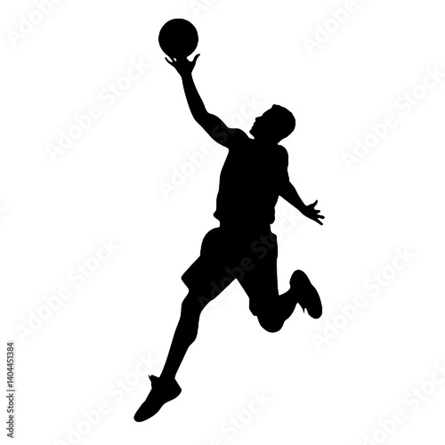 Basketball Player Silhouette Jump Shot Dunk – Vector Sports Illustration