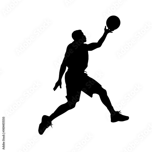 Basketball Player Silhouette Jump Shot Dunk – Vector Sports Illustration