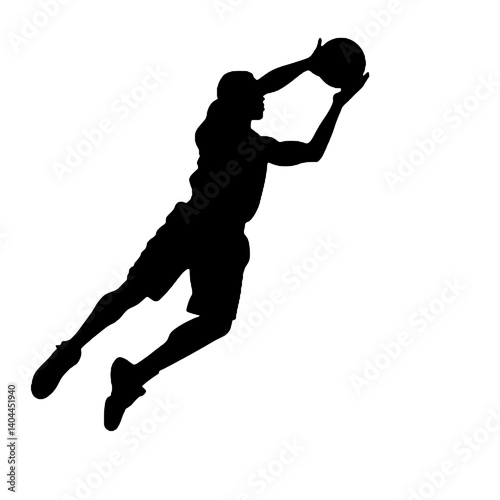 Basketball Player Silhouette Jump Shot Dunk – Vector Sports Illustration