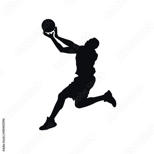 Basketball Player Silhouette Jump Shot Dunk – Vector Sports Illustration