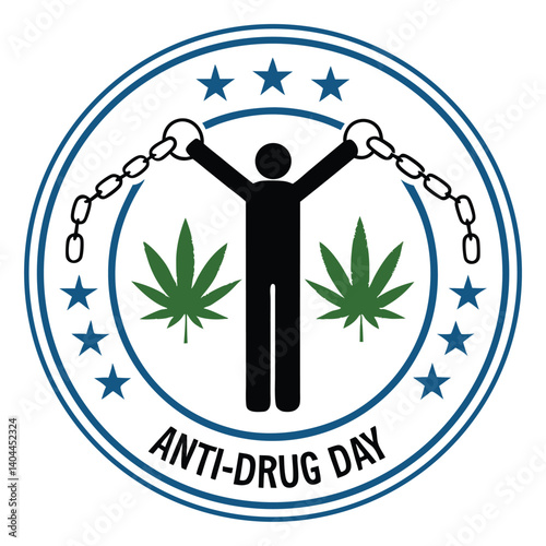 Anti Substance Abuse Day Logo Silhouette
