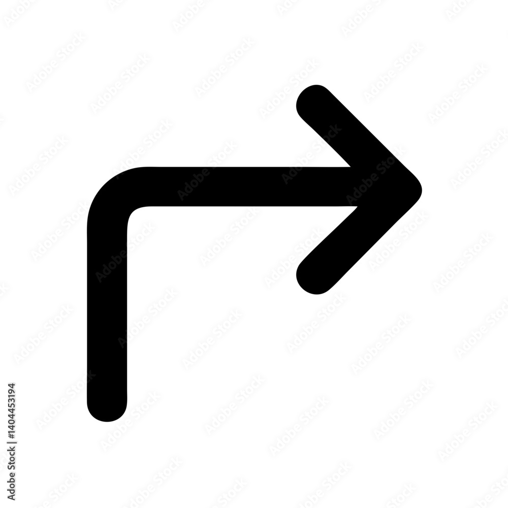 Corner Arrow Turning to Right Icon Design Corner Arrow Turning to Right Icon Design