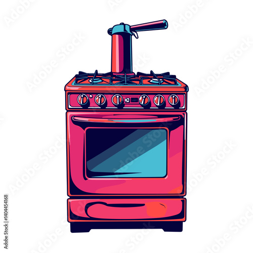 Vivid pop art stove design showcasing creativity and bold expression