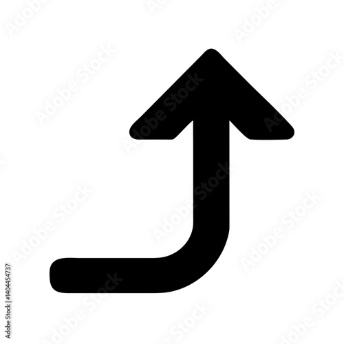 Corner Arrow Turning to Upward Icon Design