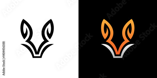 fox logo vector illustration. fox head outline logo template
