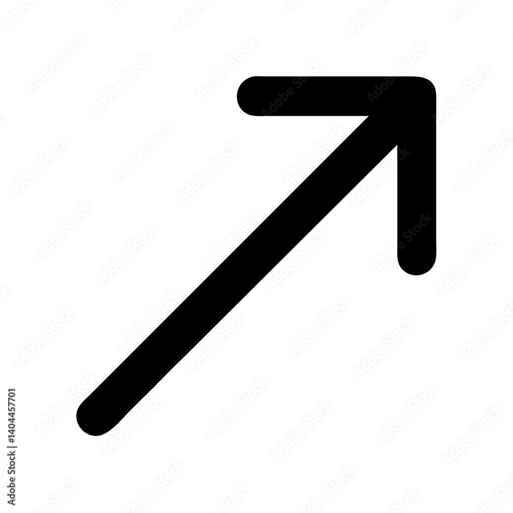 Diagonal Arrow Turning Upward Right Icon Design Diagonal Arrow Turning Upward Right Icon Design