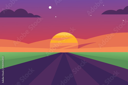 landscape with rainbow