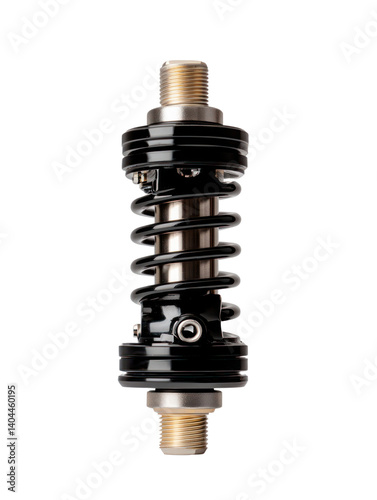 Suspension spring assembly cutout background automotive component studio environment detailed view