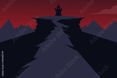silhouette of a girl in the mountains