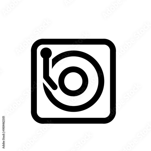 record player line icon