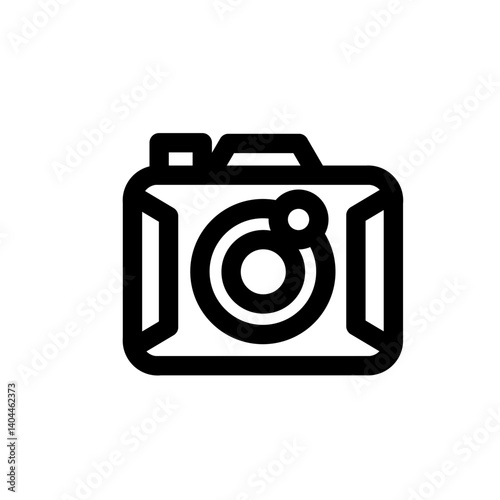 retro camera line icon