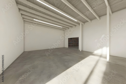 Sunlit Minimalist Warehouse Interior Space Design