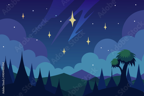 night landscape with stars