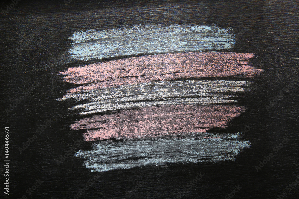 Transgender flag drawn on chalkboard