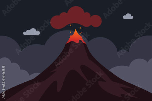 volcano in the form of heart