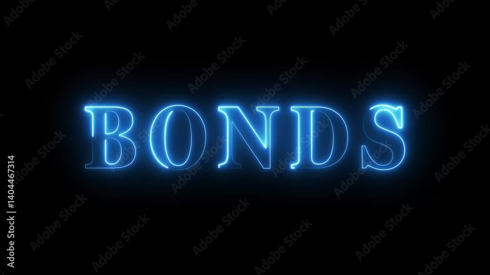 Blue neon text animation on black background -4k. Blue neon text animation on black background -4k.