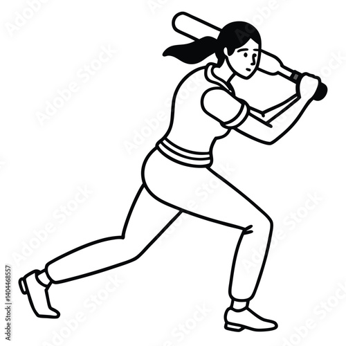 Energetic Girl Playing Cricket Game On