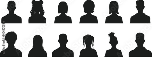 Diverse People Head Silhouettes Collection
