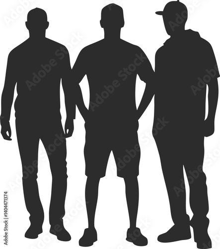 Three Casual Men Silhouette
