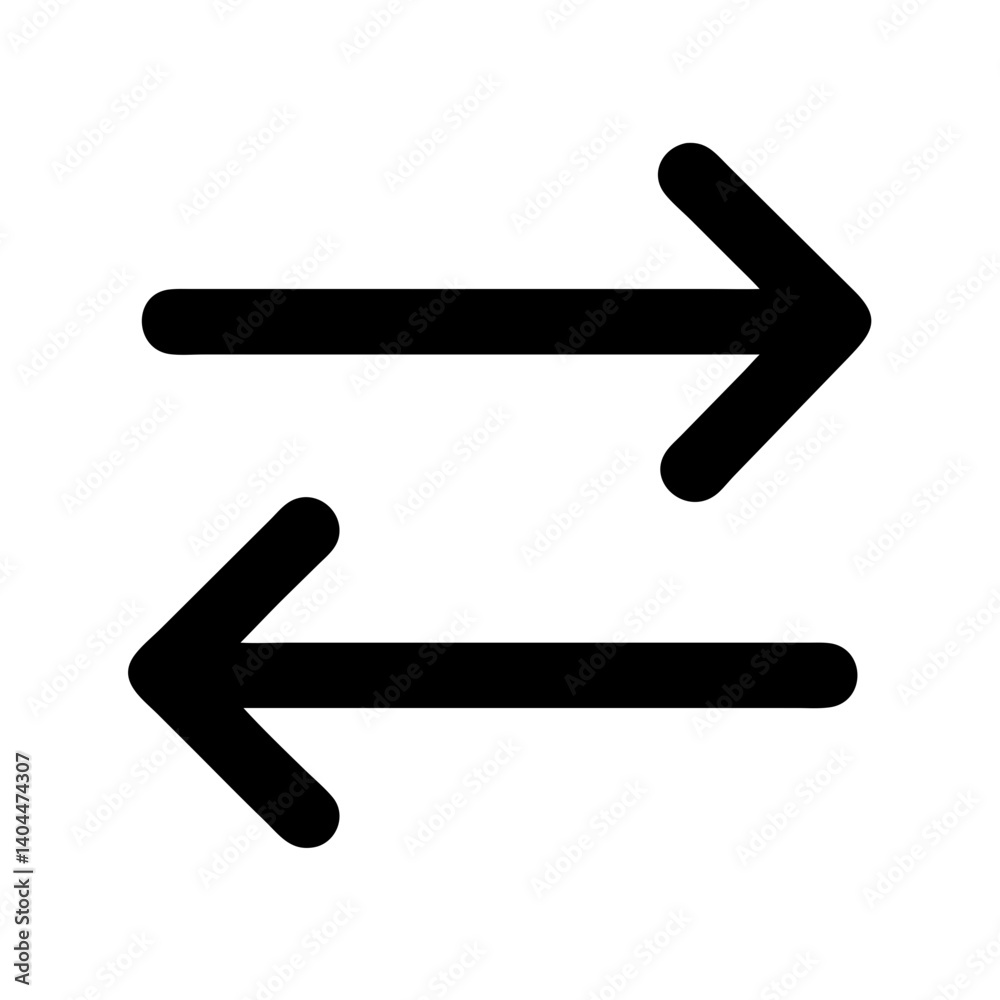 Horizontal Swap Arrows with Curve Icon Design Horizontal Swap Arrows with Curve Icon Design