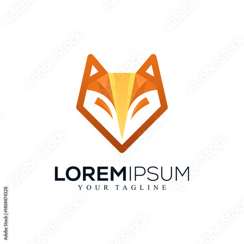 Abstract fox logo design