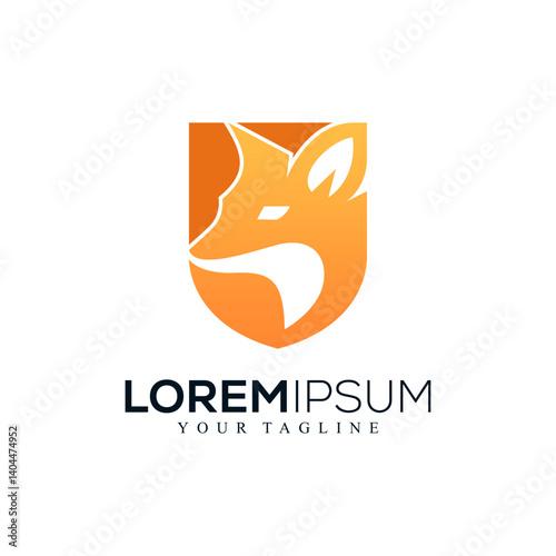 Abstract fox logo design