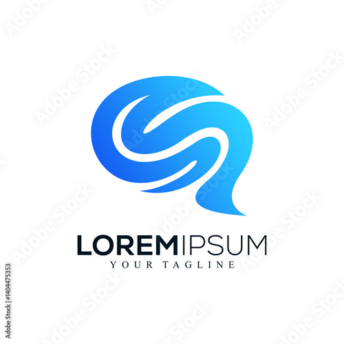 Abstract brain logo design