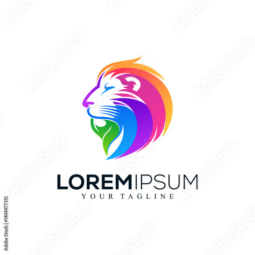 Abstract lion logo design
