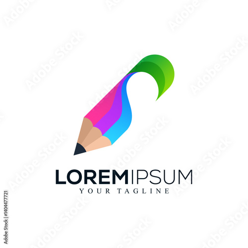 Abstract pencil logo design