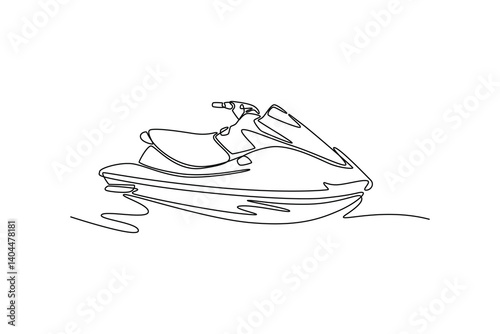 Sea ​​transportation concept. Single line draw design. Vector graphic illustration