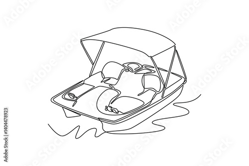 Sea ​​transportation concept. Single line draw design. Vector graphic illustration
