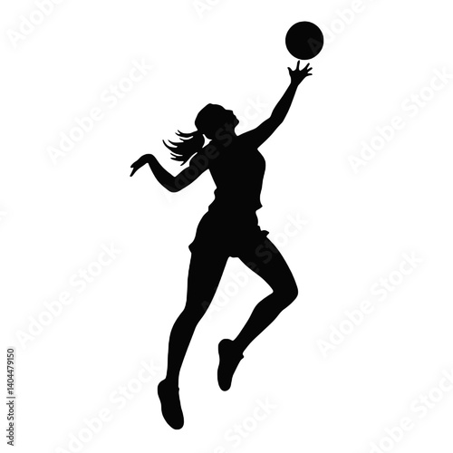 Basketball Player Silhouette Jump Shot Dunk – Vector Sports Illustration