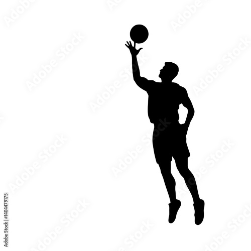 Basketball Player Silhouette Jump Shot Dunk – Vector Sports Illustration