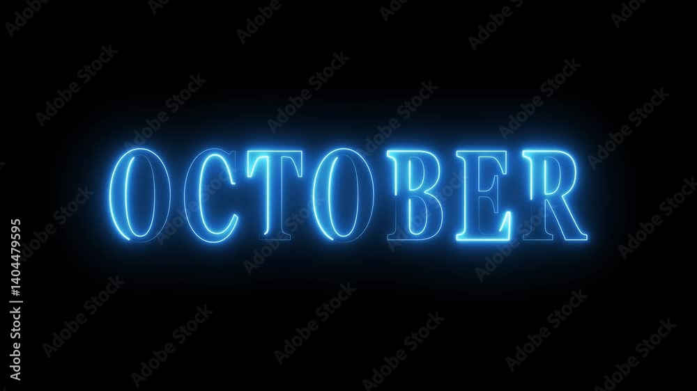 Neon glowing calendar text animation. Neon glowing calendar text animation.