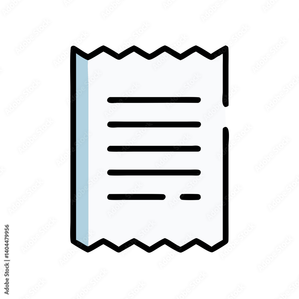Paper Receipt with Torn Edge Icon Design Paper Receipt with Torn Edge Icon Design