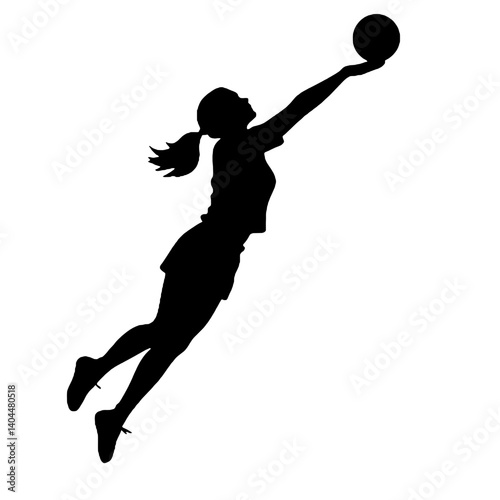 Basketball Player Silhouette Jump Shot Dunk – Vector Sports Illustration
