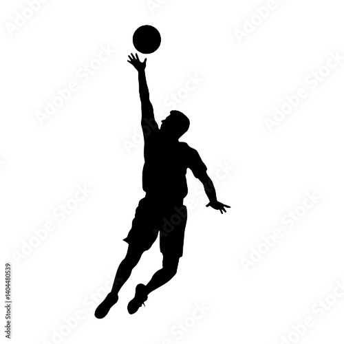 Basketball Player Silhouette Jump Shot Dunk – Vector Sports Illustration