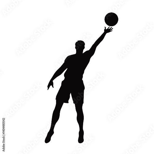 Basketball Player Silhouette Jump Shot Dunk – Vector Sports Illustration