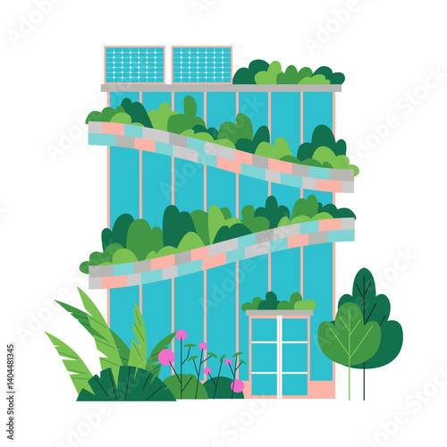 sustainable architecture. sustainable lifestyle concept illustration.