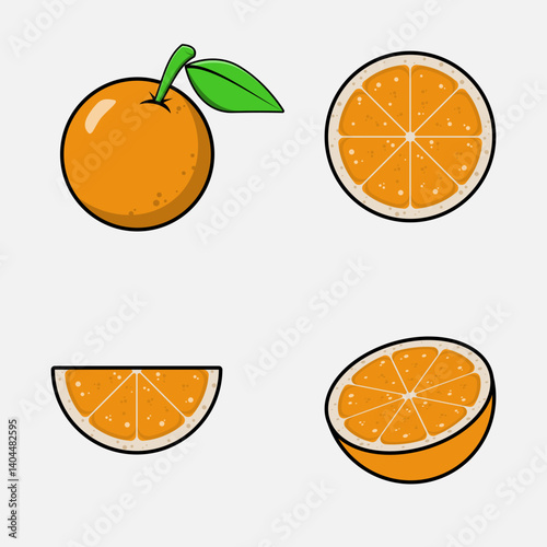 set of orange slices