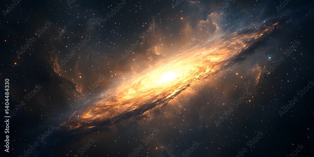 Fototapeta premium Stunning vision of nebula clouds and stars in deep space, portraying the vastness of the cosmos, interstellar wonder, and human spaceflight dreams 
