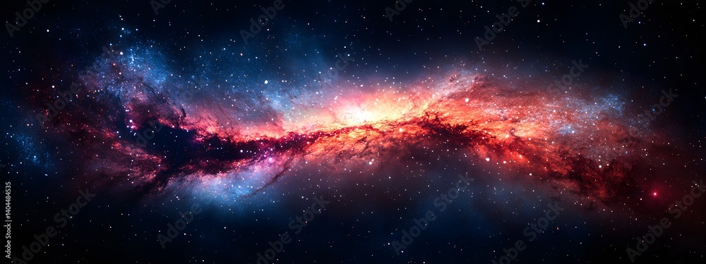 Obraz premium Stunning vision of nebula clouds and stars in deep space, portraying the vastness of the cosmos, interstellar wonder, and human spaceflight dreams 