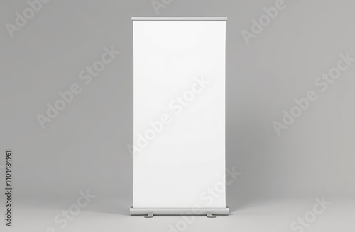 Blank white roll-up banner display mockup