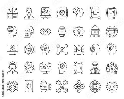 Artificial Intelligence Icons Collection