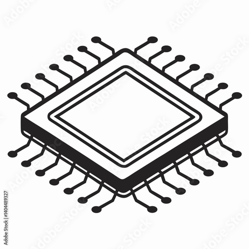 Minimalist Microchip Flat Tech and Innovation Logo