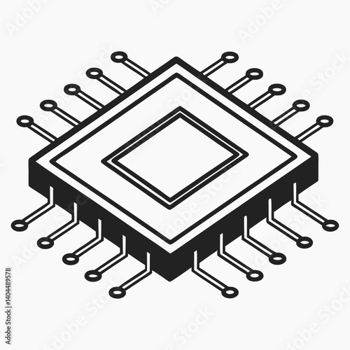 Digital Microchip Silhouette Modern Innovation Concept