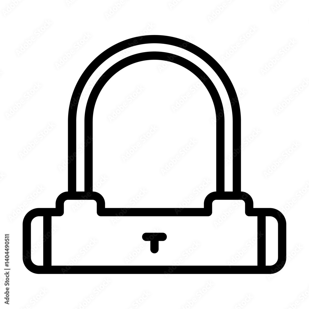 bike lock outline icon. lock black line illustration. bike lock outline icon. lock black line illustration.