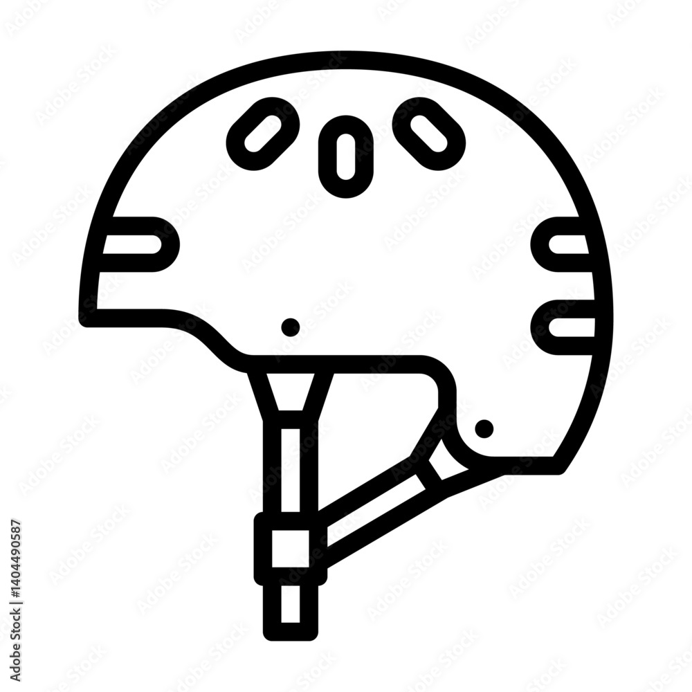 Fototapeta premium bike helmet outline icon. helmet black line illustration.