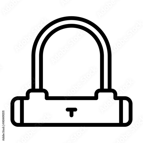 bike lock outline icon. lock black line illustration.